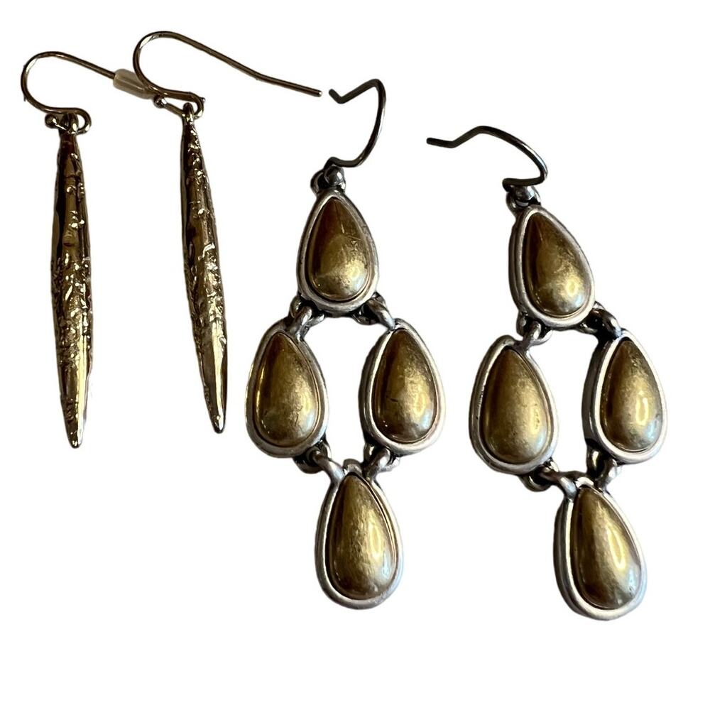Lucky Brand Gold & Silver Chandelier Statement Earrings